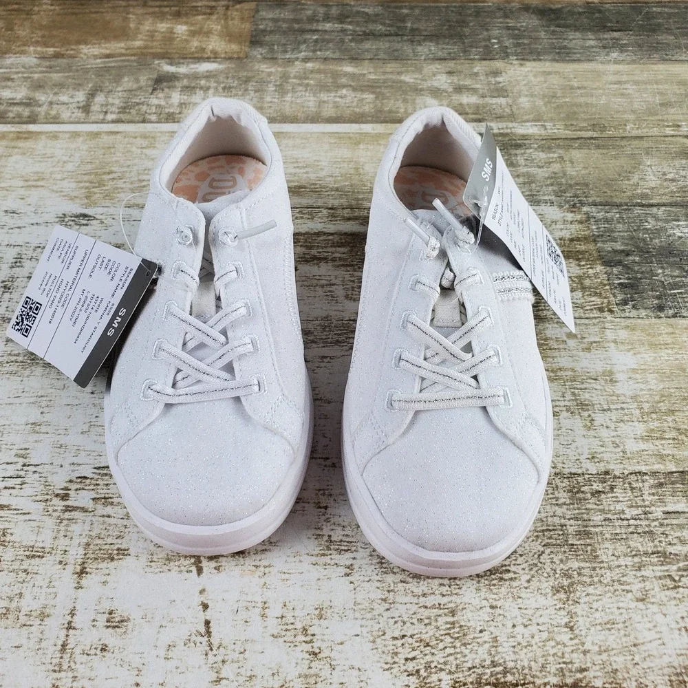 Hey Dude Karina Stardust Kids Loafer Shoes Sz 13 C13 White Round Toe Comfort